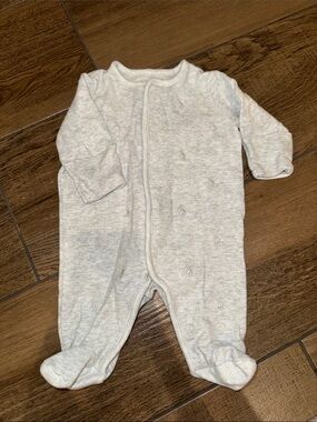 Polo by Ralph Lauren Light Heather Gray Baby Footed One-Piece